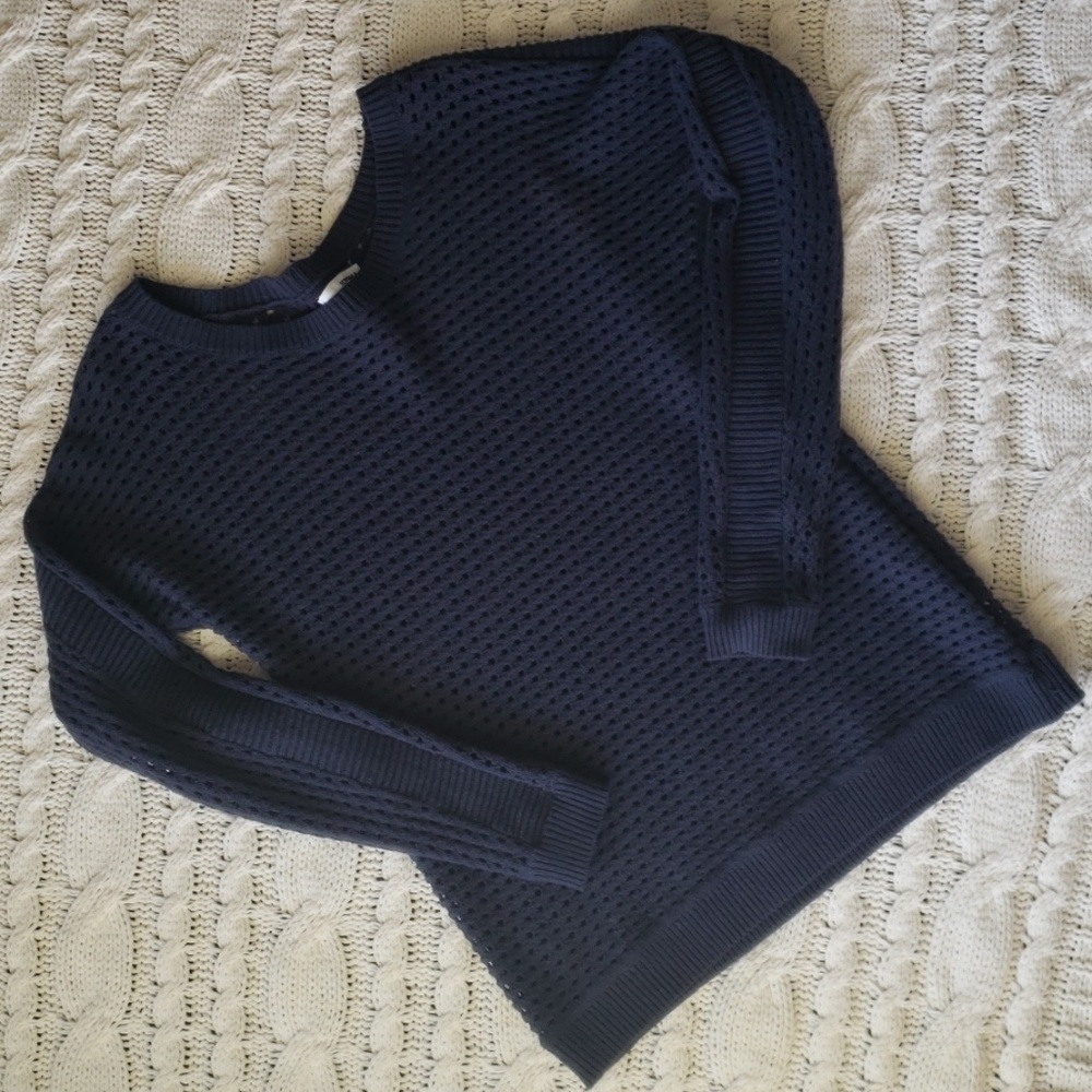 3 for $15. Sonoma navy loose-knit sweater